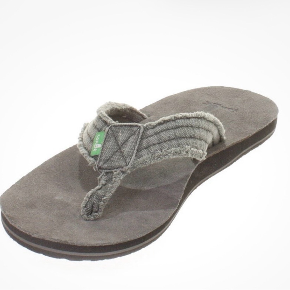 NWT, Men’s Sanuk Fraid Not Flip-Flops. Size 12.. - Picture 4 of 4